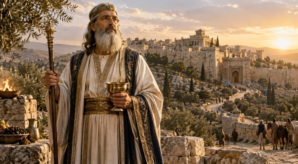 Melquisedeque diante de Salém, cidade onde era rei e sacerdote